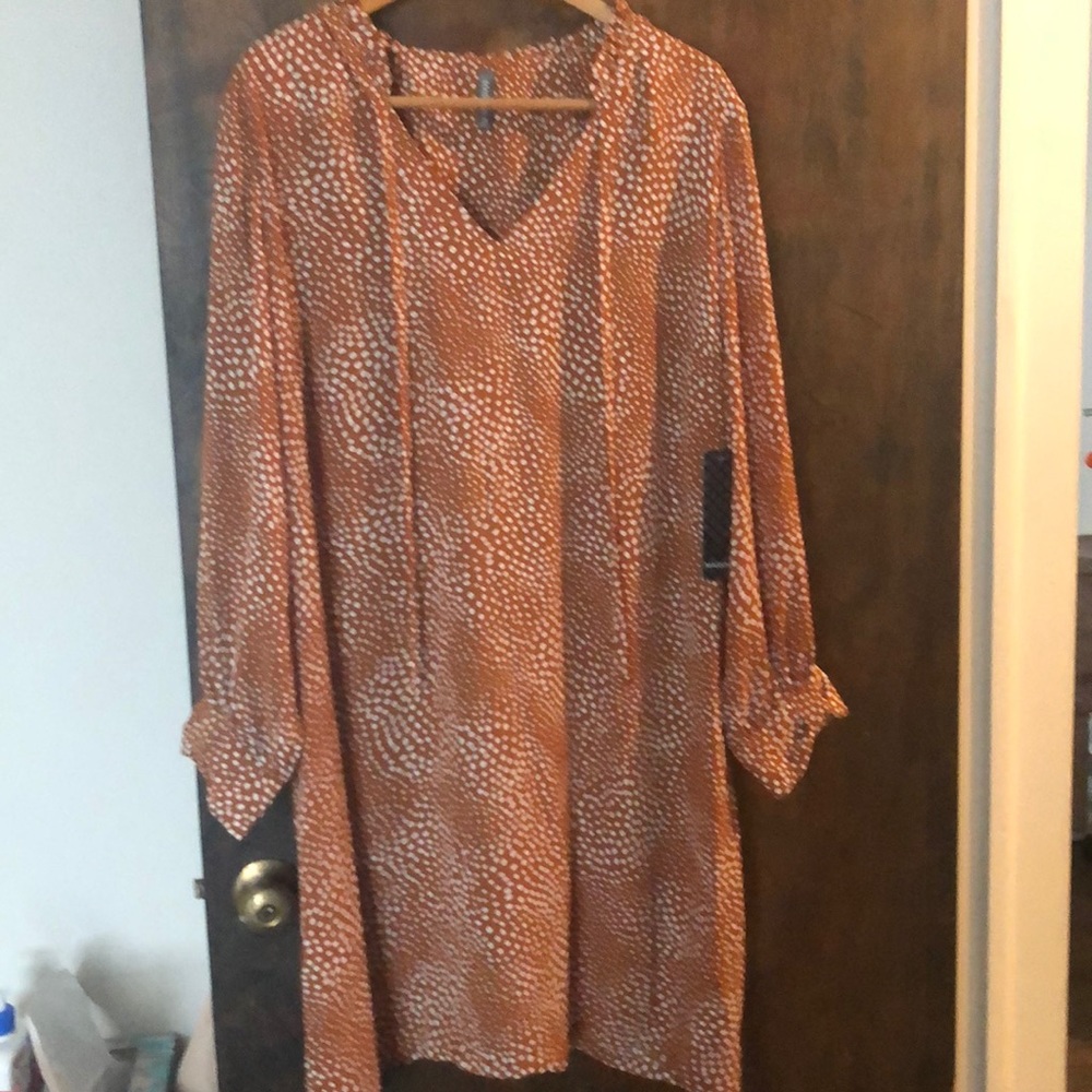 NWT Burnt orange white polka dot dress